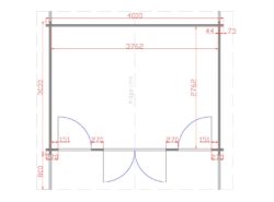 Galway 4m x 3m Garden Cabin Floor Plan