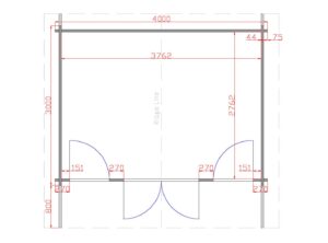 Galway 4m x 3m Garden Cabin Floor Plan