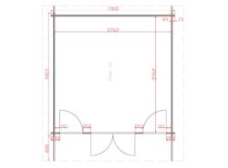Galway 4m x 4m Garden Cabin Floor Plan