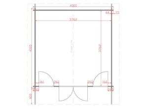 Galway 4m x 4m Garden Cabin Floor Plan
