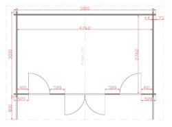 Galway 5m x 3m Garden Cabin Floor Plan