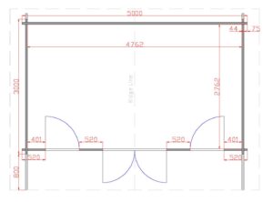 Galway 5m x 3m Garden Cabin Floor Plan