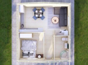 One Bed B Log Cabin Log Homes-Mycabin.ie