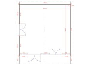 Donegal 5.9m x 5.9m Garden Cabin Floor Plan