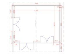 Donegal 5m x 4m Garden Cabin Floor Plan