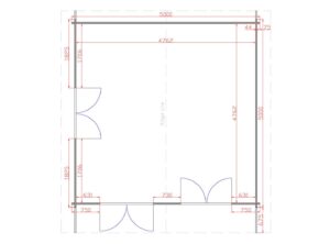 Donegal 5m x 5m Garden Cabin Floor Plan