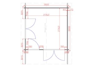 Laios 3m x 3m Garden Cabin Floor Plan (1)