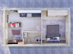 One Bed D Residential Log Cabin Interior - Mycabin.ie