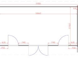 Derry 5.9m x 3m Garden Cabin Floor Plan