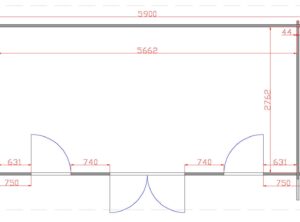 Derry 5.9m x 3m Garden Cabin Floor Plan