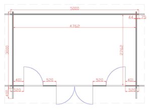 Derry 5m x 3m Garden Cabin Floor Plan