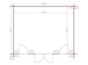 Derry 5m x 4m Garden Cabin Floor Plan
