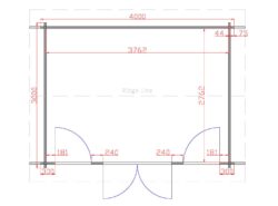 Longford 4m x 3m Garden Cabin Floor Plan