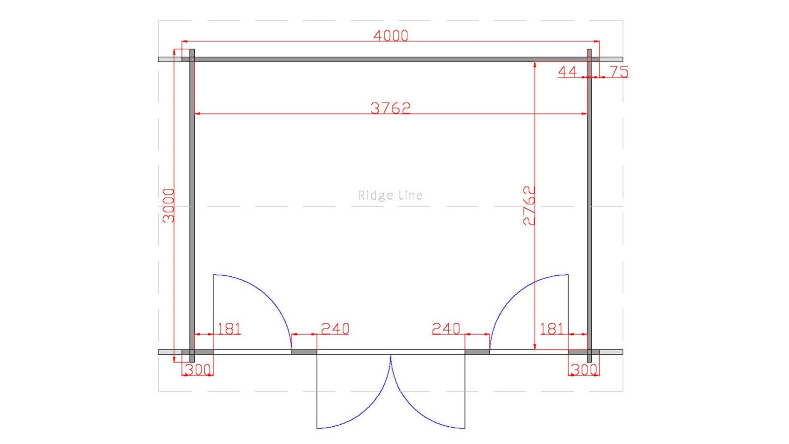Longford 4m x 3m Garden Cabin Floor Plan Longford 4m x 3m Garden Cabin Floor Plan