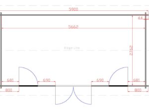 Longford 5.9m x 3m Garden Cabin Floor Plan