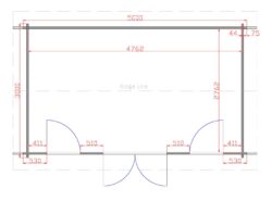 Longford 5m x 3m Garden Cabin Floor Plan