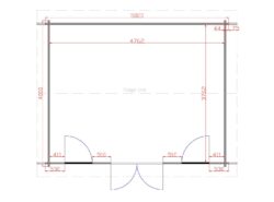 Longford 5m x 4m Garden Cabin Floor Plan