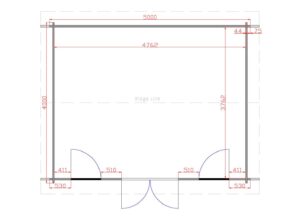 Longford 5m x 4m Garden Cabin Floor Plan