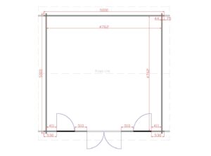 Longford 5m x 5m Garden Cabin Floor Plan