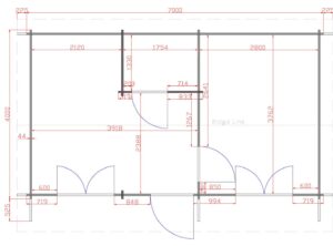 One Bed D2 Log Cabin Floor Plan
