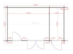 Longford Two Room 5m x 3m Garden Cabin Floor Plan