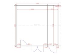 Longford Two Room 5m x 5m Garden Cabin Floor Plan