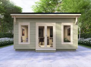 Derry Garden Log Cabin Exterior