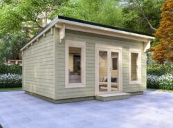 Derry Garden Log Cabin Exterior