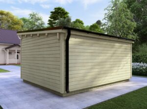 Derry Garden Log Cabin Exterior