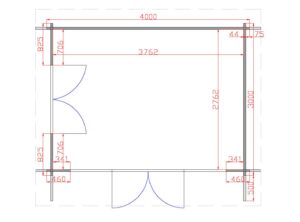 Kildare 4m x 3m Garden Cabin Floor Plan