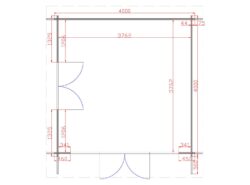 Kildare 4m x 4m Garden Cabin Floor Plan