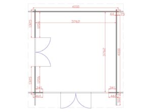Kildare 4m x 4m Garden Cabin Floor Plan