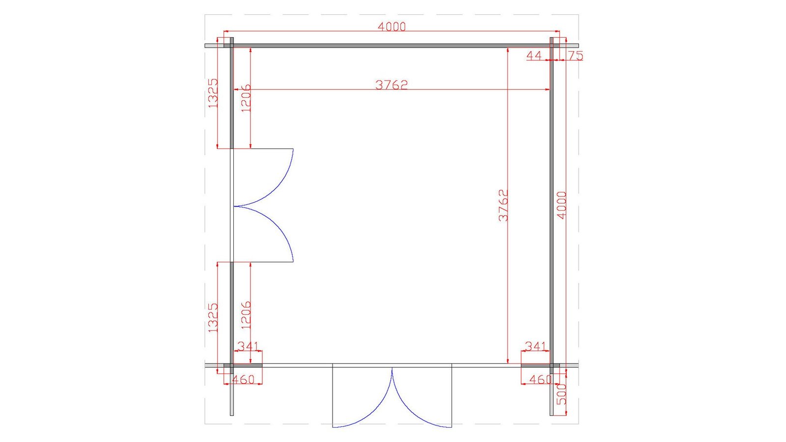 Kildare 4m x 4m Garden Cabin Floor Plan Kildare 4m x 4m Garden Cabin Floor Plan