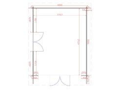 Kildare 4m x 5m Garden Cabin Floor Plan