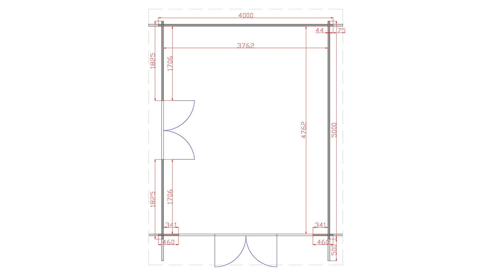 Kildare 4m x 5m Garden Cabin Floor Plan Kildare 4m x 5m Garden Cabin Floor Plan