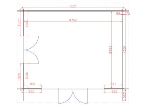 Kildare 5m x 4m Garden Cabin Floor Plan