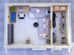 Derry Two Room Log Cabin- Mycabin.ie - Interior