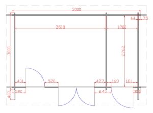 Derry Two Room 5m x 3m Floor Plan