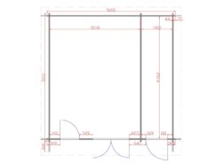 Derry Two Room 5m x 5m Floor Plan