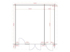 Derry Two Room 5m x 5m Floor Plan