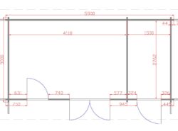 Derry Two Room 5.9m x 3m Floor Plan
