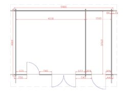 Derry Two Room 5.9m x 4m Floor Plan