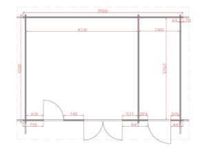 Derry Two Room 5.9m x 4m Floor Plan