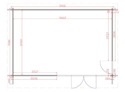 Dingle 5.9m x 4m Garden Cabin Floor Plan