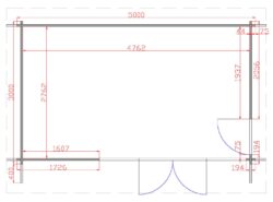 Dingle 5m x 3m Garden Cabin Floor Plan