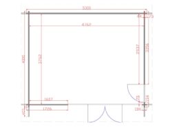 Dingle 5m x 4m Garden Cabin Floor Plan