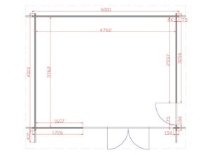Dingle 5m x 4m Garden Cabin Floor Plan