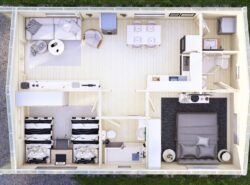 Residential 2 Bed D Log Cabin Interior