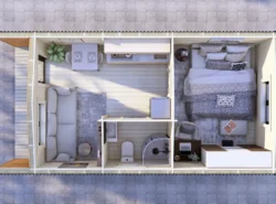 Barn Style One Bed D Log Cabin Interior | MyCabin.ie