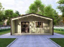 Barn Style 2 BED A Log Cabin Exterior -Mycabin.ie Ireland